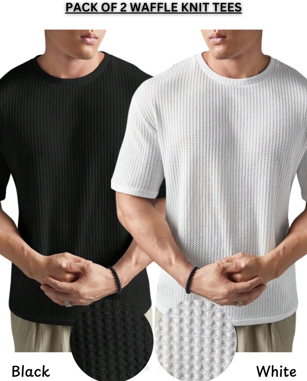 Men’s Waffle Knit Polo Pack of 2 – Soft & Breathable