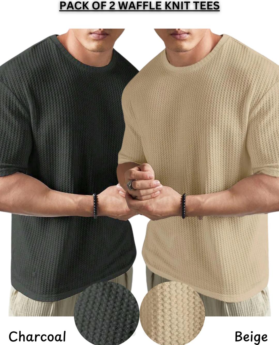 Men’s Waffle Knit Polo Pack of 2 – Soft & Breathable