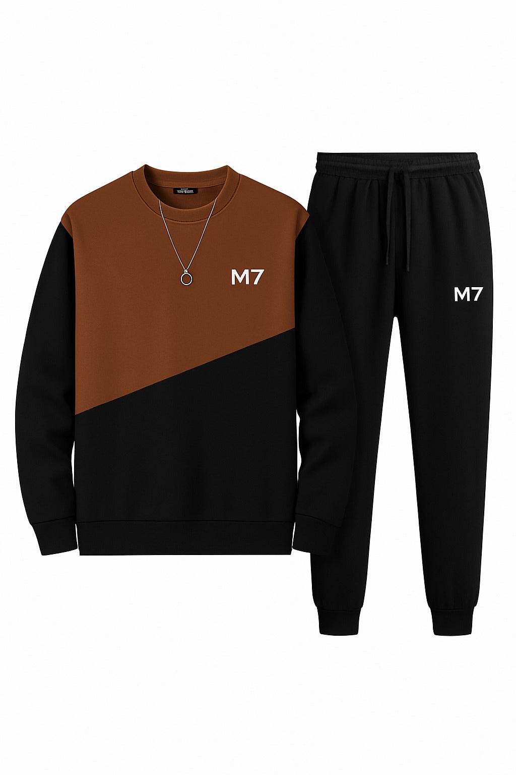 Brown M7 Printed Winter Track suite