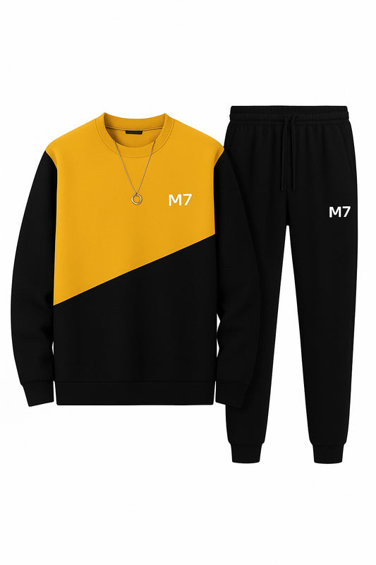 Yellow M7 Printed Winter Track suite