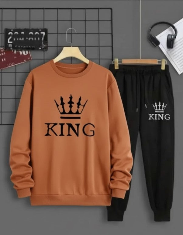 King Copper Shirt and Black Trouser Printed Track suite