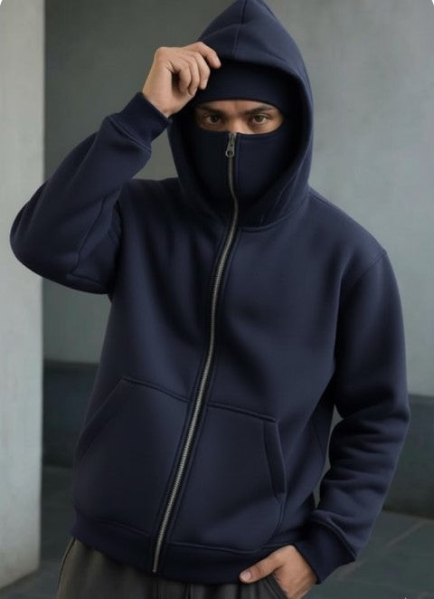 Blue Mask Winter Hoodie
