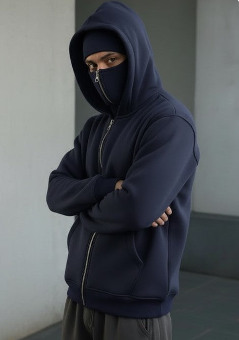 Blue Mask Winter Hoodie