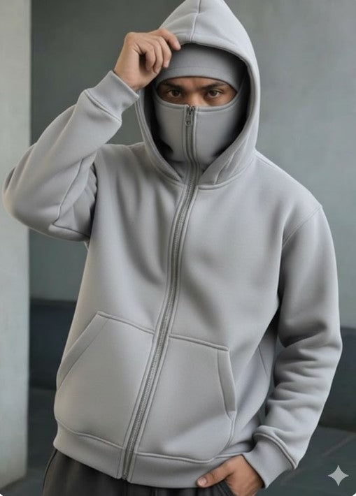 Grey Mask Winter Hoodie