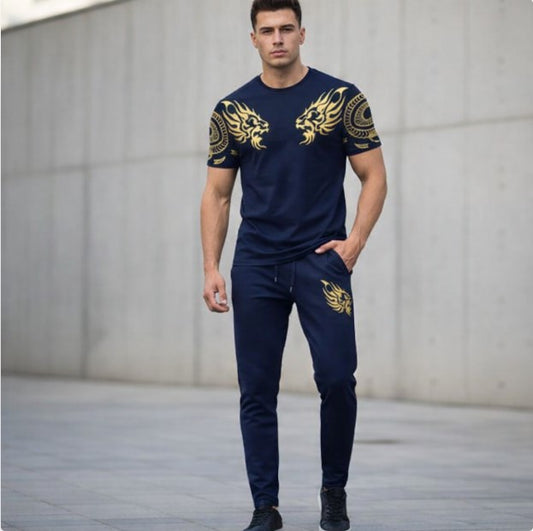 Men’s Summer Track Suit BLUE 2 LION – Lightweight & Breathable