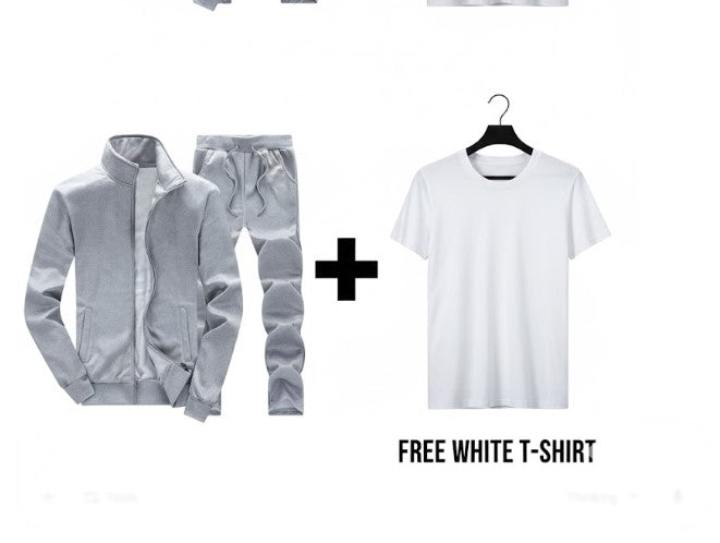 Ziper grey 3 pc Track Suit