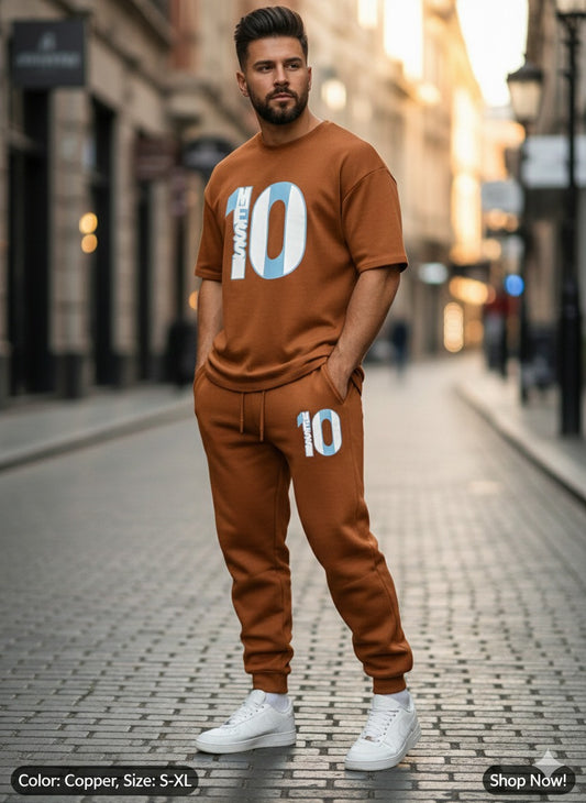 Men’s Summer Track Suit 10 brown – Lightweight & Breathable