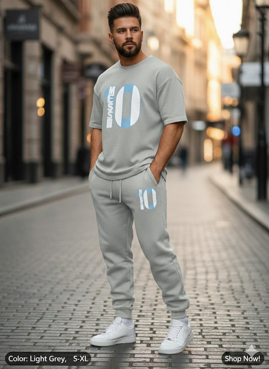 Men’s Summer Track Suit 10 Grey  – Lightweight & Breathable