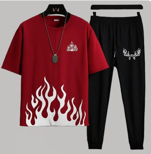 Men’s Summer RED Track Suit FIRE  – Lightweight & Breathable