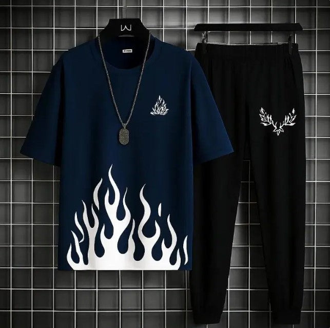 Men’s Summer BLUE Track Suit FIRE  – Lightweight & Breathable