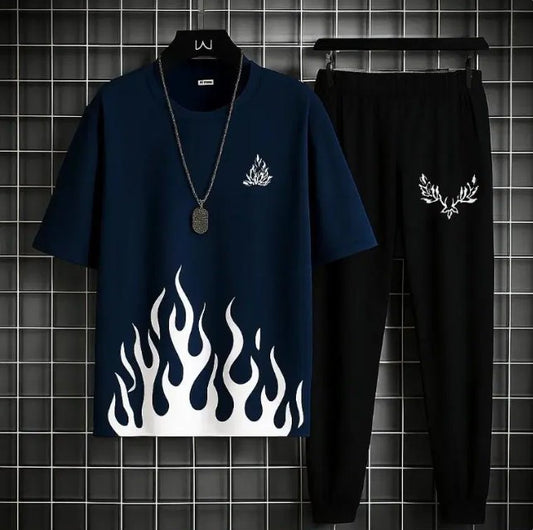 Men’s Summer BLUE Track Suit FIRE  – Lightweight & Breathable