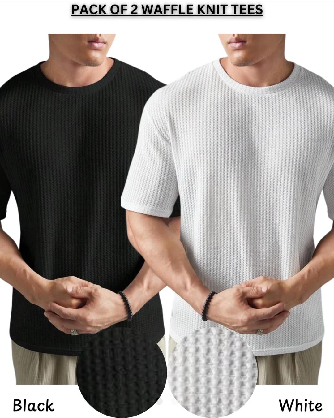 Men’s Waffle Knit Polo Pack of 2 – Soft & Breathable