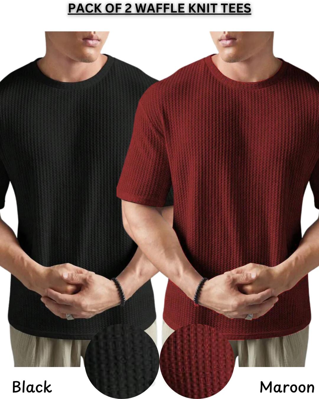 Men’s Waffle Knit Polo Pack of 2 – Soft & Breathable