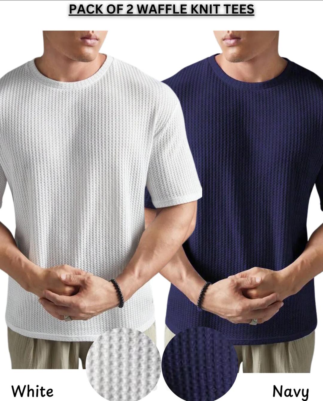 Men’s Waffle Knit Polo Pack of 2 – Soft & Breathable