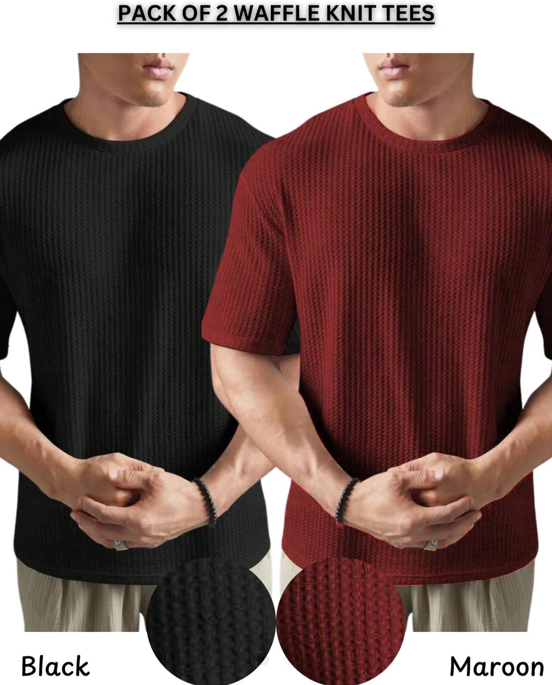 Men’s Waffle Knit Polo Pack of 2 – Soft & Breathable