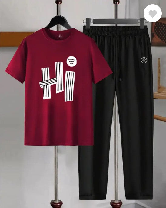 Men’s Summer MAROON Track Suit (Hi)  – Lightweight & Breathable