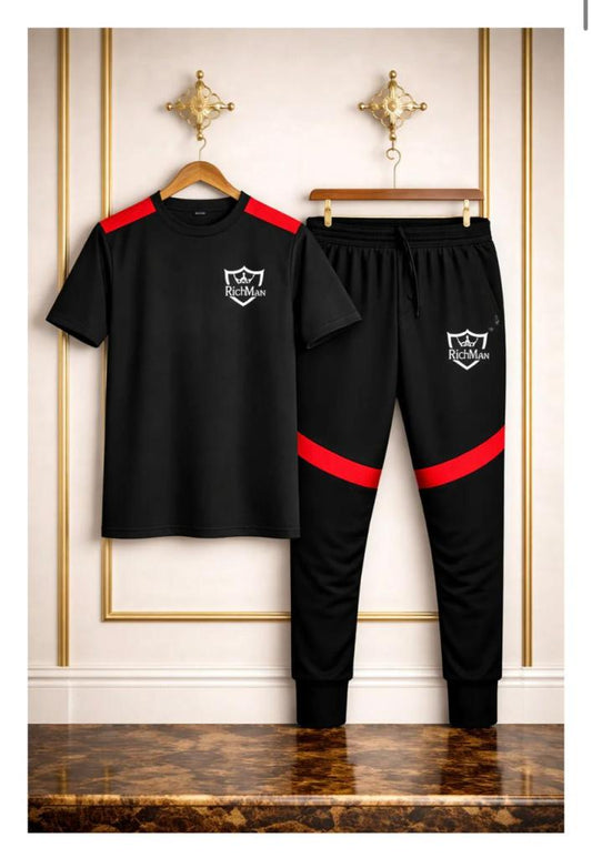 Men’s Summer RICHMAN BLACK Track Suit   – Lightweight & Breathable